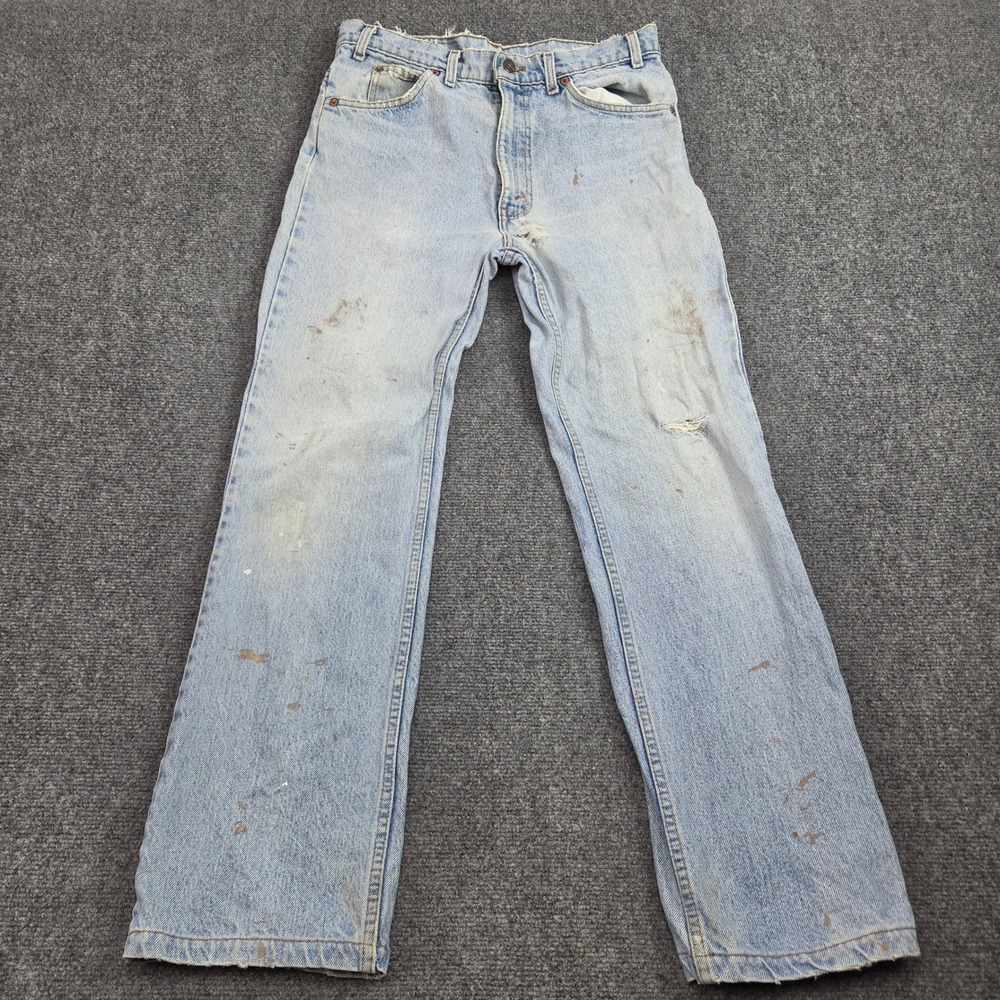 Vintage Levis 505 Jeans Mens 32x31 Orange Tab Straight Leg Made USA Distressed